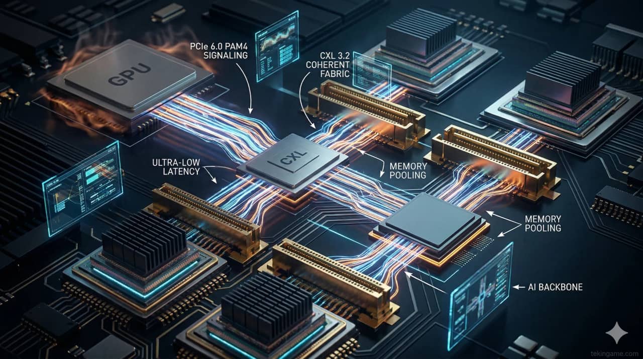 کالبدشکافی ستون فقرات هوش مصنوعی: جهش دیتاسنترها به PCIe 6.0 و CXL 3.2 (۲۰۲۶)