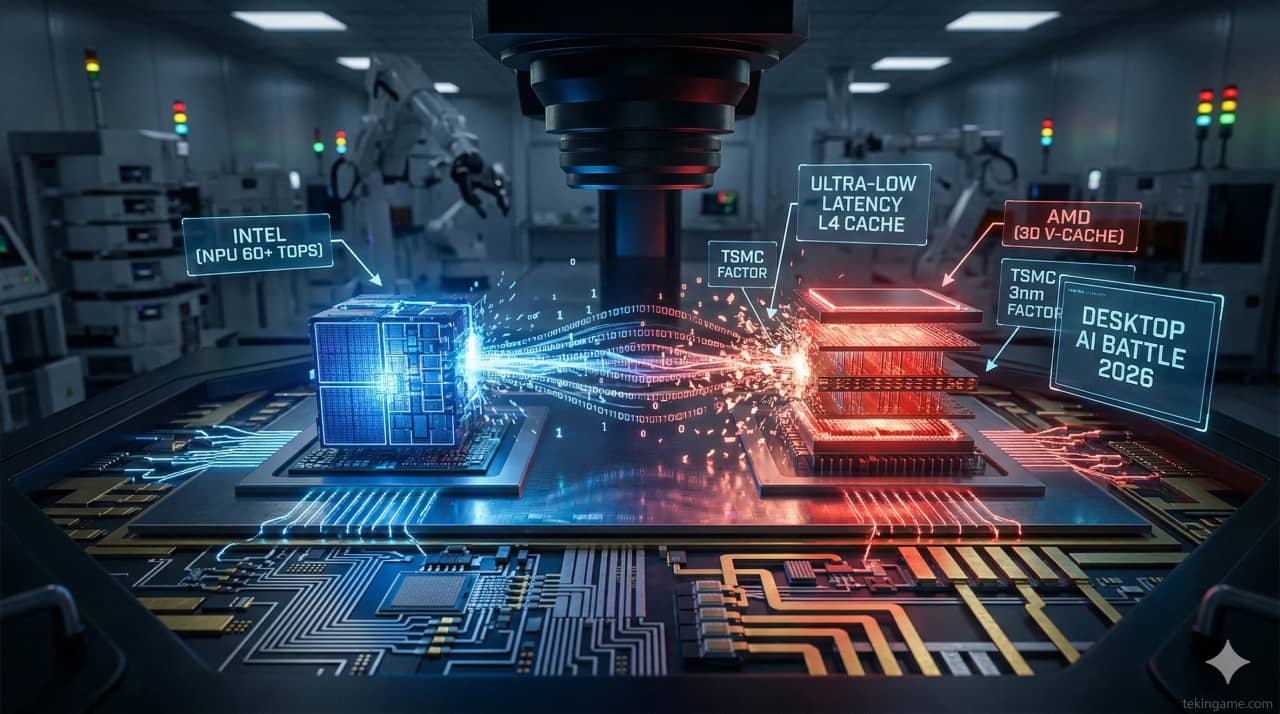 جنگ هوش مصنوعی دسکتاپ ۲۰۲۶: Intel Core Ultra 200K+ در برابر AMD Ryzen AI PRO 400